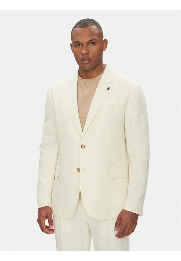 Liu Jo Marynarka QA5268 T4346 Beżowy Regular Fit. Kolor: beżowy. Materiał: len