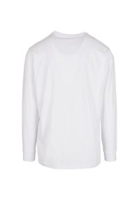 BUILD YOUR BRAND - Organiczna Bluza Z Długim Rękawem Unisex Dla Dorosłych Z Prążkowanymi Mankietami. Kolor: biały. Materiał: prążkowany. Długość rękawa: długi rękaw. Długość: długie