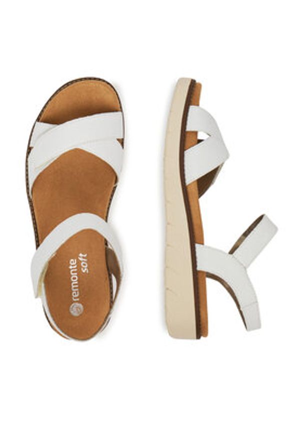 Remonte Sandały D2049-83 Biały. Kolor: biały. Materiał: syntetyk, skóra