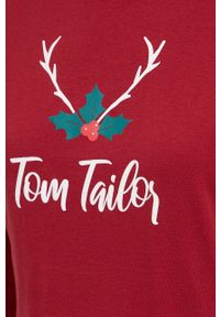 Tom Tailor Piżama bawełniana kolor bordowy. Stan: podwyższony. Kolor: czerwony. Materiał: bawełna. Wzór: nadruk #3