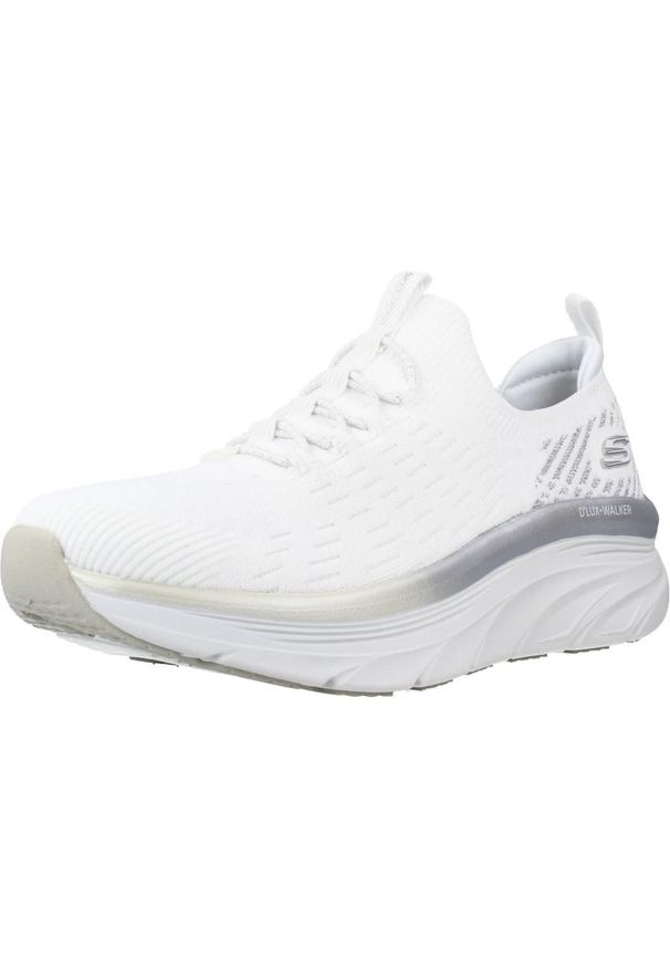 skechers - Buty Kobieta Skechers Dlux biały. Kolor: biały. Materiał: guma, syntetyk, tkanina, materiał