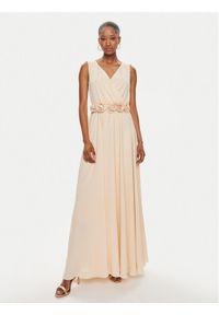 Rinascimento Sukienka wieczorowa CFC0119070003 Beżowy Regular Fit. Kolor: beżowy. Materiał: syntetyk. Styl: wizytowy #1