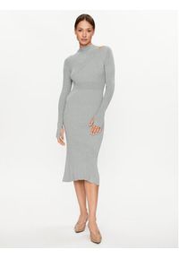 Calvin Klein Sukienka dzianinowa K20K205780 Szary Regular Fit. Kolor: szary. Materiał: dzianina, syntetyk, wiskoza