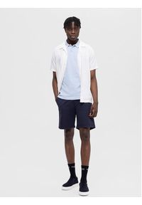 Selected Homme Polo 16087840 Błękitny Regular Fit. Typ kołnierza: polo. Kolor: niebieski. Materiał: bawełna #3