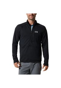 MOUNTAIN HARDWEAR - Sweter Męski Mountain Hardwear Polartec Power Grid HZ. Kolor: czarny. Sezon: zima. Sport: wspinaczka, turystyka piesza, narciarstwo