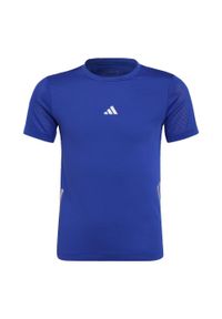 Adidas - Running AEROREADY 3-Stripes Tee. Kolor: szary, niebieski, wielokolorowy. Materiał: materiał. Sport: bieganie