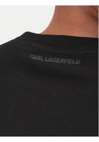Karl Lagerfeld - KARL LAGERFELD T-Shirt 755070 561252 Czarny Regular Fit. Typ kołnierza: dekolt w karo. Kolor: czarny. Materiał: bawełna #4