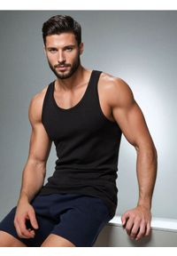 Sinsay - Bawełniany tank top - czarny. Kolor: czarny. Materiał: bawełna