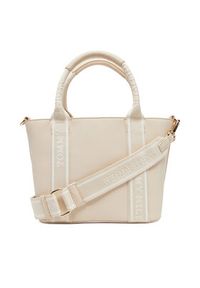 TOMMY HILFIGER - Tommy Hilfiger Torebka Th Logotape Mini Tote AW0AW17201 Écru. Materiał: skórzane