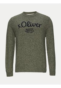 s.Oliver Sweter 2152697 Zielony Regular Fit. Kolor: zielony. Materiał: bawełna