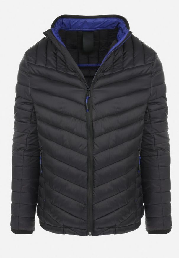 Born2be - Czarna Kurtka Pikowana z Kołnierzem Kogda. Typ kołnierza: kołnierzyk stójkowy. Kolor: czarny. Materiał: tkanina, materiał. Długość rękawa: długi rękaw. Długość: długie. Wzór: gładki. Styl: elegancki