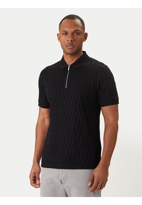 Karl Lagerfeld - KARL LAGERFELD Polo 745008 562203 Czarny Regular Fit. Typ kołnierza: polo. Kolor: czarny. Materiał: bawełna