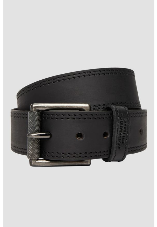 Aeronautica Militare - AERONAUTICA MILITARE Czarny skórzany męski pasek, Rozmiar L. Kolor: czarny. Materiał: skóra. Wzór: moro. Styl: casual, klasyczny, elegancki, militarny