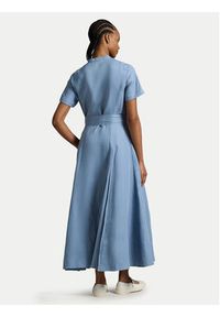 Polo Ralph Lauren Sukienka koszulowa 211972054001 Błękitny Regular Fit. Typ kołnierza: polo. Kolor: niebieski. Materiał: len. Typ sukienki: koszulowe #3