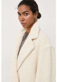 Liviana Conti płaszcz kaszmirowy kolor beżowy przejściowy dwurzędowy. Kolor: beżowy. Materiał: kaszmir. Styl: klasyczny #6