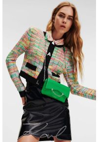 Karl Lagerfeld torebka skórzana kolor zielony. Kolor: zielony. Materiał: skórzane #2