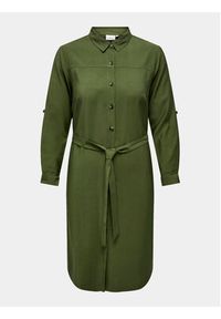 ONLY Carmakoma Sukienka koszulowa 15285282 Zielony Regular Fit. Kolor: zielony. Materiał: wiskoza. Typ sukienki: koszulowe #3
