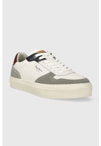 Pepe Jeans sneakersy skórzane YOGI STREET M kolor biały PMS30997. Nosek buta: okrągły. Kolor: biały. Materiał: skóra #3