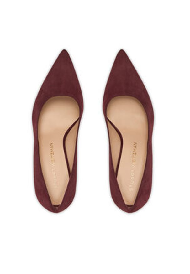 Stuart Weitzman Szpilki Stuart Power 85 SJ948 PY0 Bordowy. Kolor: czerwony. Materiał: zamsz, skóra. Obcas: na szpilce