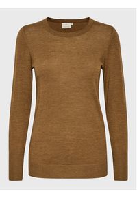 Kaffe Sweter Merin 10506028 Brązowy Regular Fit. Kolor: brązowy. Materiał: wełna #3