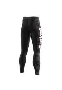 Legginsy sportowe męskie EXTREME HOBBY BOLD BOXING. Kolor: czarny. Materiał: poliester, elastan