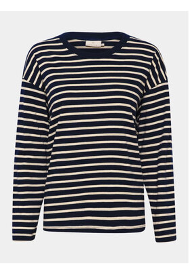 Kaffe Bluzka Winny 10507727 Granatowy Regular Fit. Kolor: niebieski. Materiał: bawełna