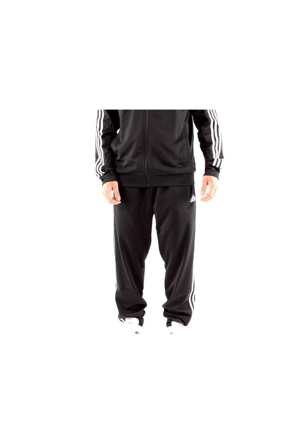 Adidas - Spodnie dresowe adidas Primegreen Essentials Warm-Up zwężane 3-Stripes. Kolor: czarny, biały, wielokolorowy. Materiał: dresówka, poliester, materiał. Sport: fitness