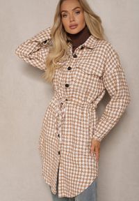 Renee - Brązowa Koszulowa Sukienka Szmizjerka w Kratkę Vichy z Kieszeniami i Paskiem Daislen. Okazja: na co dzień. Typ kołnierza: dekolt w kształcie V. Kolor: brązowy. Wzór: kratka. Typ sukienki: szmizjerki, koszulowe. Styl: klasyczny, elegancki, casual