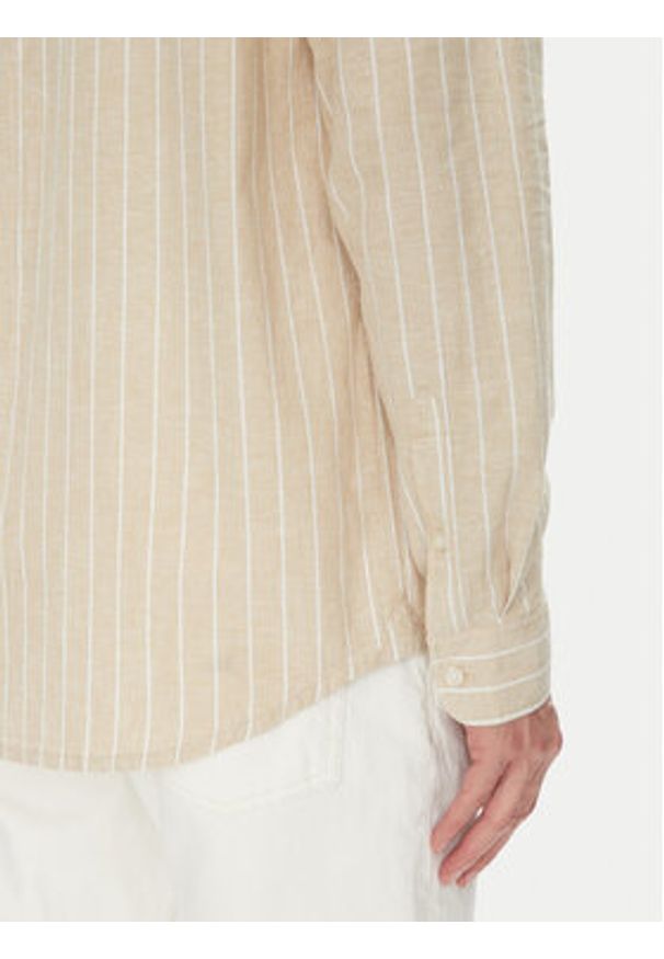 Tommy Jeans Koszula DM0DM20893 Beżowy Regular Fit. Kolor: beżowy. Materiał: bawełna