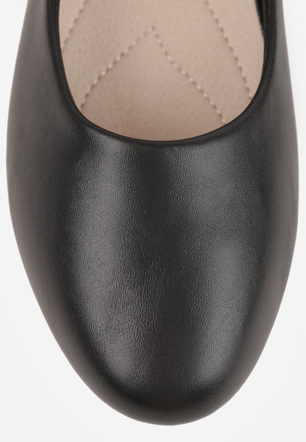 Born2be - Czarne Wsuwane Balerinki z Ekoskóry na Płaskiej Podeszwie Imenna. Okazja: na co dzień. Zapięcie: bez zapięcia. Kolor: czarny. Materiał: jeans. Obcas: na płaskiej podeszwie. Styl: elegancki, casual