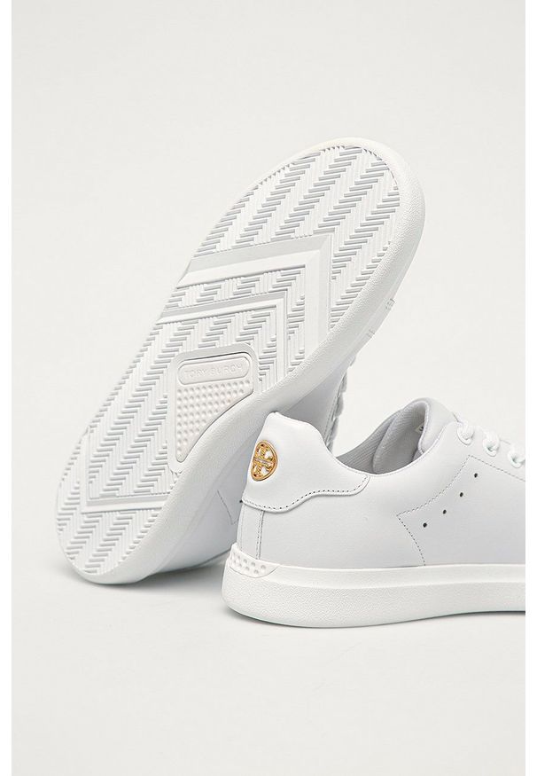 Tory Burch - Buty skórzane. Nosek buta: okrągły. Zapięcie: sznurówki. Kolor: biały. Materiał: skóra