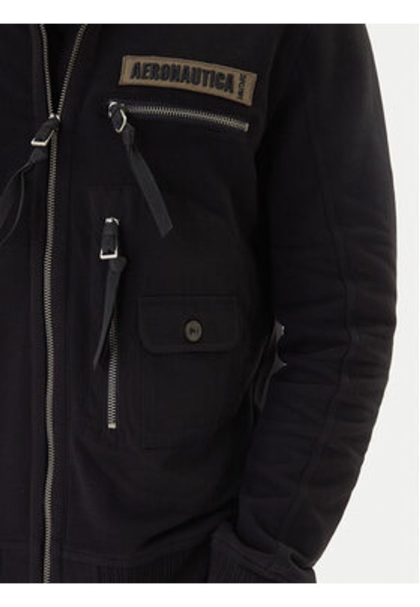 Aeronautica Militare Bluza 252FE2069UF00668 Czarny Regular Fit. Kolor: czarny. Materiał: bawełna