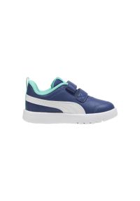 Puma - Sneakersy dla małych dzieci Courtflex V3 PUMA Island. Kolor: niebieski. Materiał: syntetyk, materiał. Sport: turystyka piesza