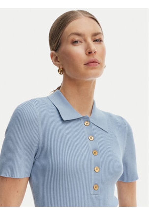 MICHAEL Michael Kors Sukienka dzianinowa MT5834F33D Błękitny Regular Fit. Kolor: niebieski. Materiał: wiskoza