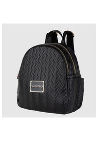 Valentino by Mario Valentino - VALENTINO Tłoczony czarny plecak z logo sunny re backpack. Kolor: czarny
