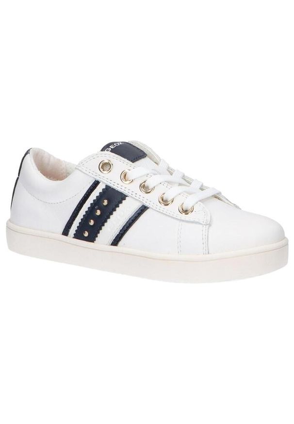 Geox - Buty GEOX J KATHE GIRL Biały. Kolor: biały. Materiał: tkanina, skóra, syntetyk. Sport: turystyka piesza