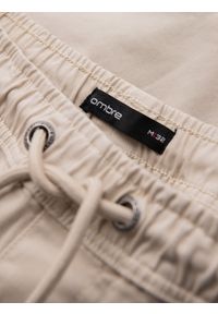 Ombre Clothing - Szorty męskie o luźnym kroju z kieszeniami typu cargo – kremowe V1 - Rozmiar: XL. Okazja: na co dzień. Kolor: kremowy. Materiał: tkanina, dzianina, materiał, bawełna, elastan. Sezon: lato. Styl: klasyczny, casual, elegancki #11