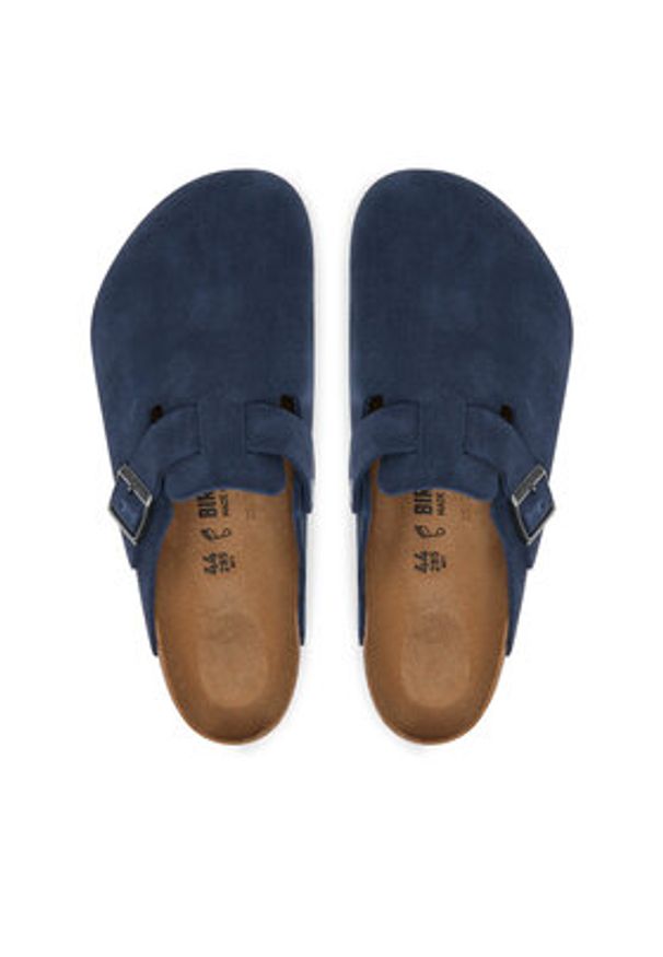 Birkenstock Klapki Boston 1030816 Granatowy. Kolor: niebieski. Materiał: zamsz, skóra