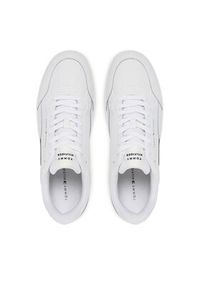 TOMMY HILFIGER - Tommy Hilfiger Sneakersy Th Basket Core Stripes FM0FM05631 Biały. Kolor: biały. Materiał: skóra #5