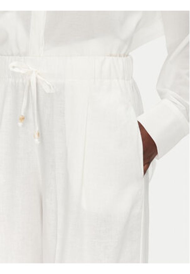 ACCESS FASHION Spodnie palazzo 53-5087-133 Biały Wide Leg. Kolor: biały. Materiał: len