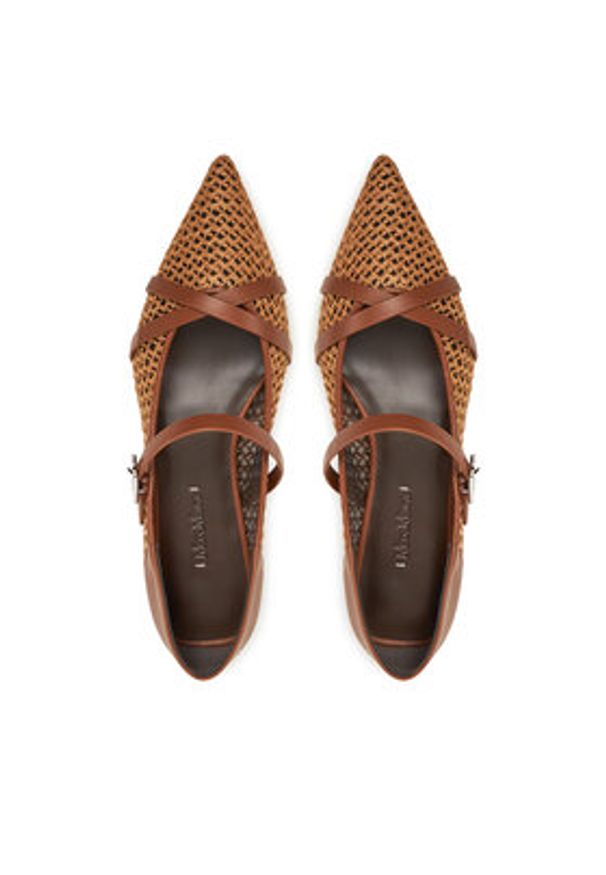 Max Mara Baleriny 2514521332600 Bordowy. Kolor: czerwony. Materiał: skóra