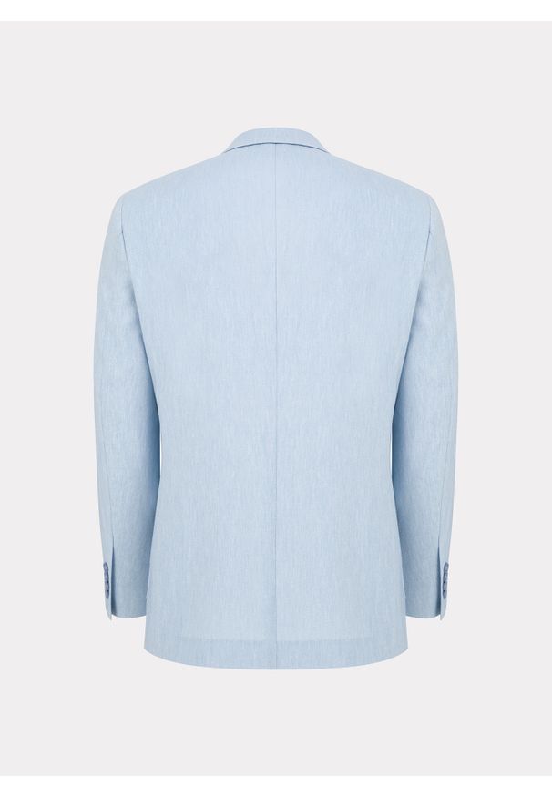 Pako Lorente - PAKO LORENTE - Niebieska marynarka męska z lnu. Kolor: niebieski. Materiał: len. Wzór: gładki. Sezon: wiosna