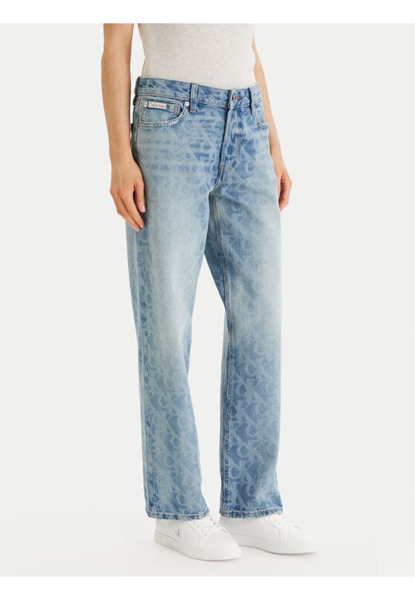Calvin Klein Jeans Jeansy LV047F678G Niebieski Straight Fit. Kolor: niebieski