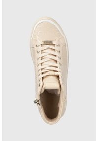 Calvin Klein trampki damskie kolor beżowy. Nosek buta: okrągły. Kolor: beżowy. Materiał: guma #2