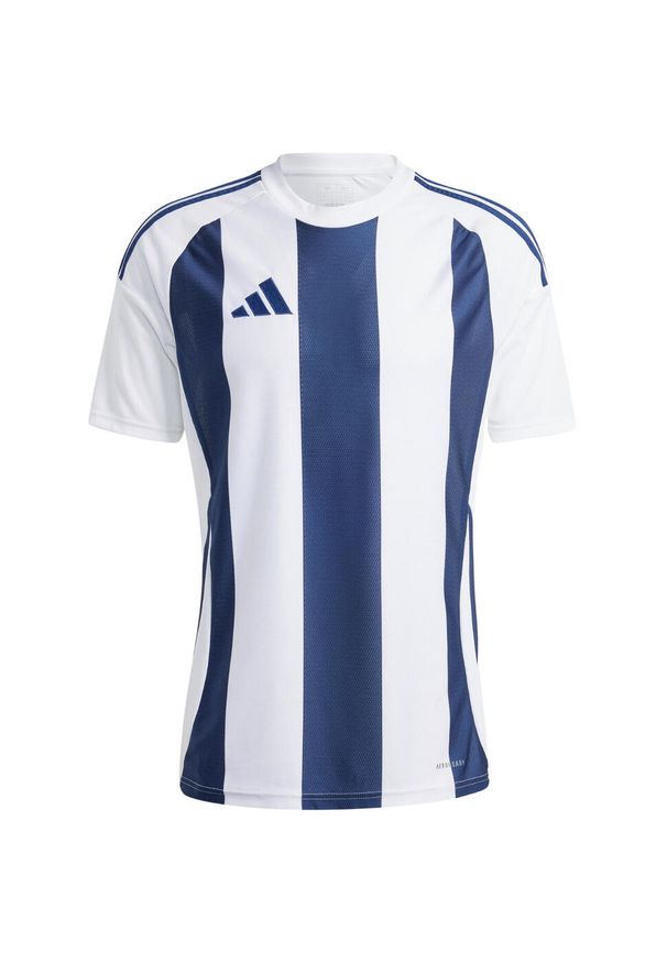 Adidas - Koszulka męska adidas Striped 24 Jersey. Kolor: biały, wielokolorowy, niebieski. Materiał: jersey