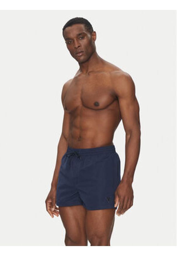 Guess Szorty kąpielowe F4GT00 WG282 Granatowy Regular Fit. Kolor: niebieski. Materiał: syntetyk