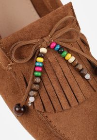 Born2be - Jasnobrązowe Mokasyny VICES z Wkładką ze Skóry Naturalnej i Ozdobnymi Koralikami Neni. Okazja: na co dzień. Kolor: brązowy. Materiał: skóra. Styl: casual, klasyczny, elegancki #8