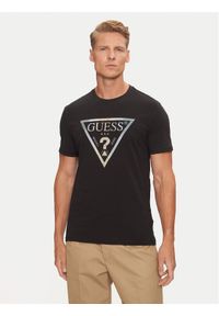 Guess T-Shirt M4BI35 J1314 Czarny Slim Fit. Kolor: czarny. Materiał: bawełna