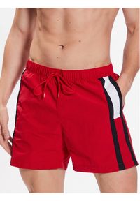 TOMMY HILFIGER - Tommy Hilfiger Szorty kąpielowe UM0UM02730 Czerwony Slim Fit. Kolor: czerwony. Materiał: syntetyk