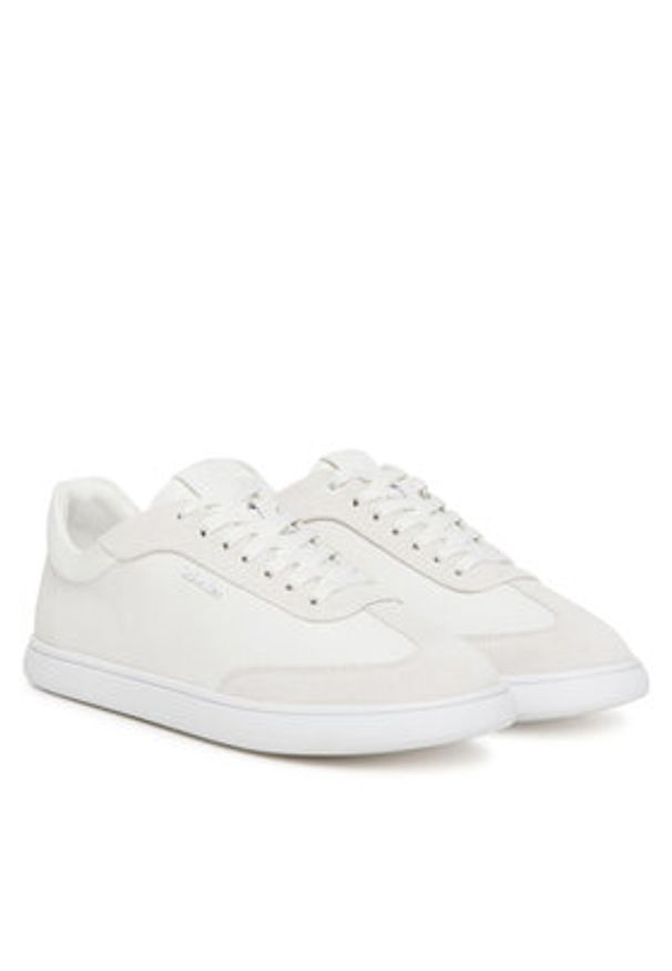 Calvin Klein Sneakersy Cupsole Lace Up - Lth Sue Mix HW0HW02435 Biały. Kolor: biały. Materiał: skóra